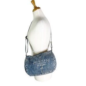 Hidden Los Angeles Denim Barrel Crossbody Shoulder Mini Tote Bag